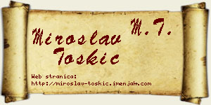 Miroslav Toskić vizit kartica